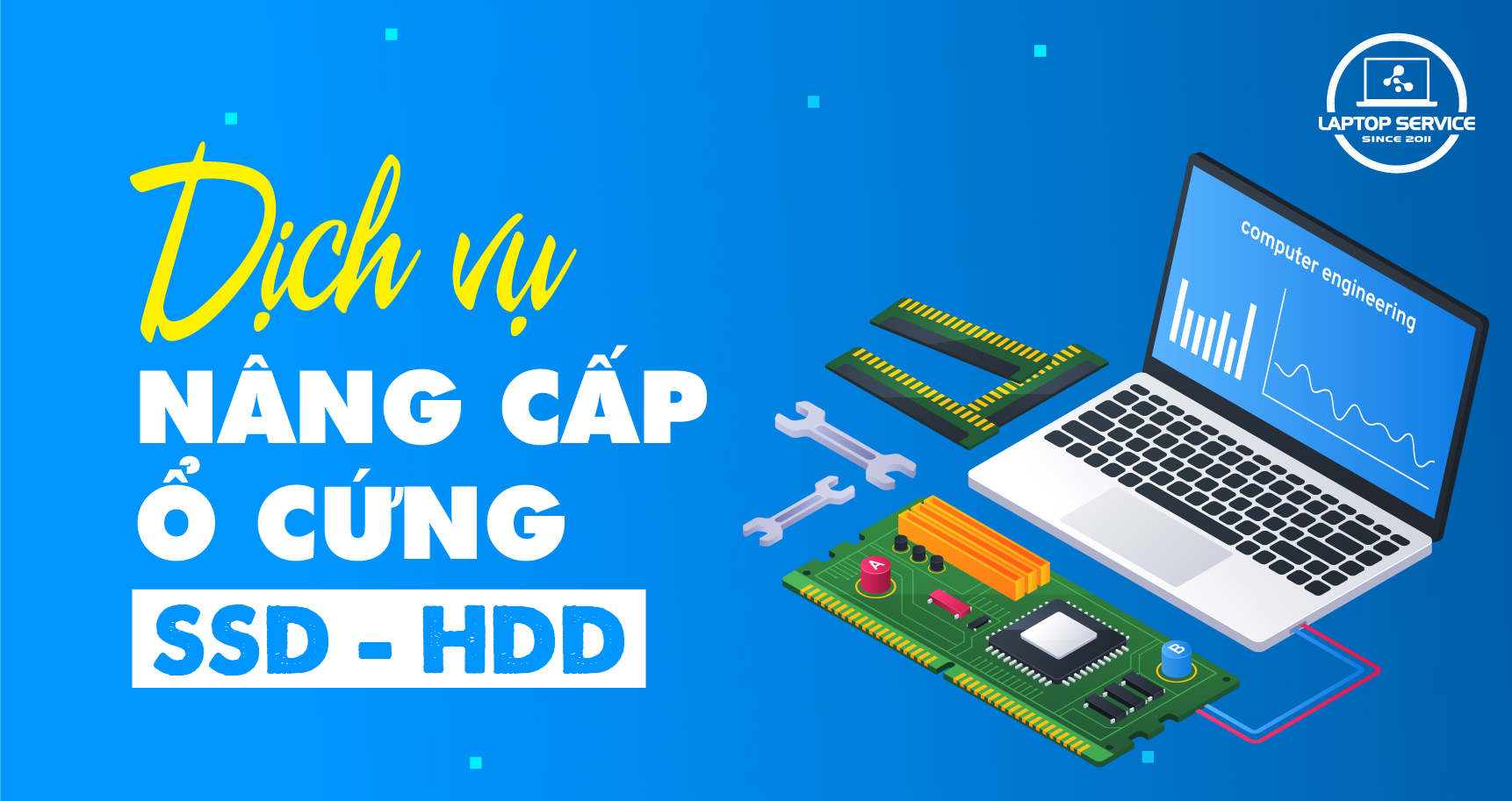 Dịch vụ nâng cấp ổ cứng SSD – HDD lấy ngay tại Laptop Service