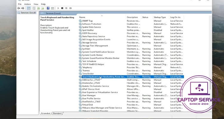 Mở khóa chuột cảm ứng bằng Touch Keyboard Service